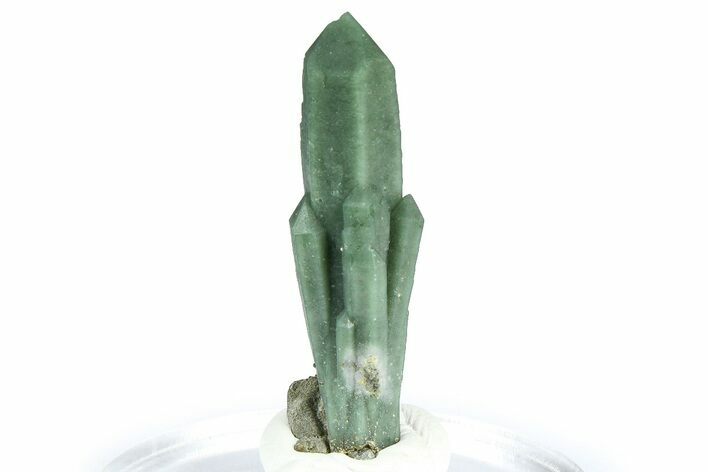 Green Hedenbergite Included Quartz Crystals - Mongolia #366519